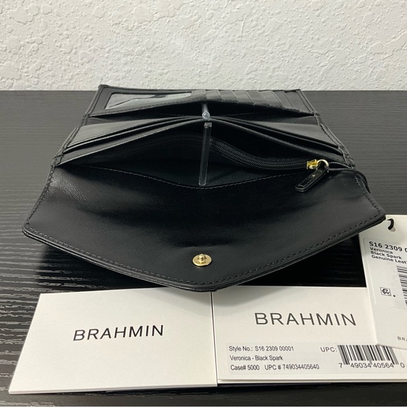 Brahmin Veronica BLACK SPARK Houndstooth Pattern Leather NWT - Picture 9 of 9